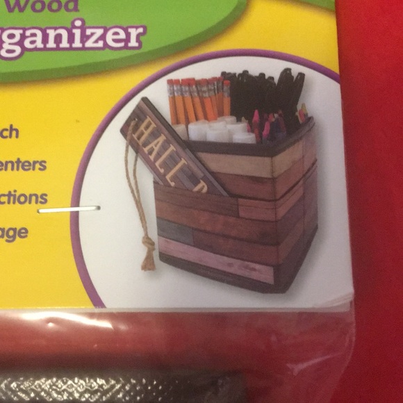 Reclaimed Wood Desktop Organizer W/ Divider It Gives U 4 Spaces W/ Front Pocket - Picture 3 of 5